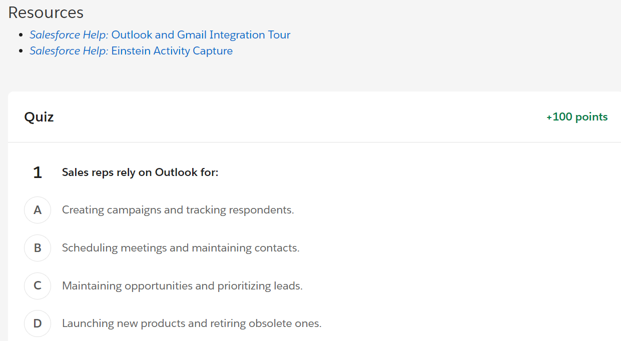  additional resources linked at the bottom of Trailhead modules.