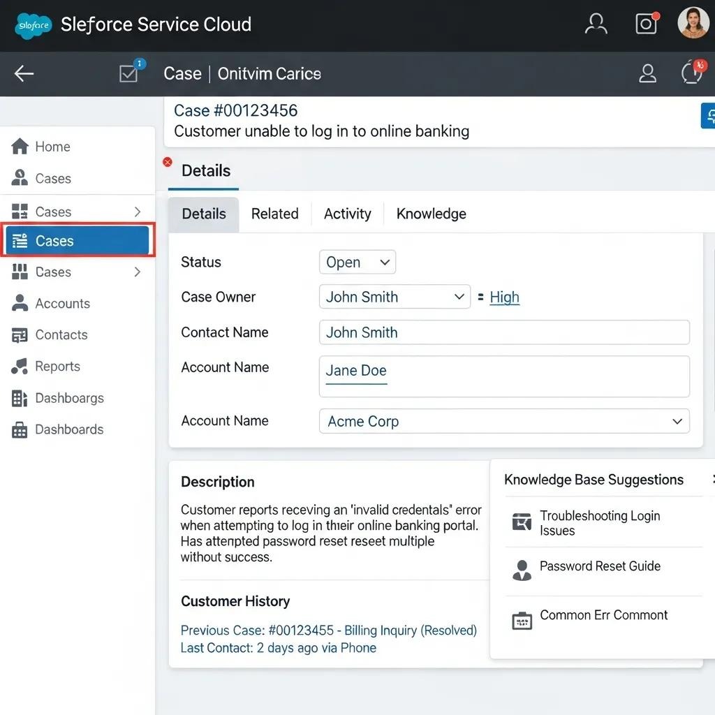 Salesforce case layout tailored for faster support